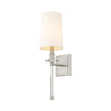 Load image into Gallery viewer, Sophia Wall Light in Brushed Nickel/White.
