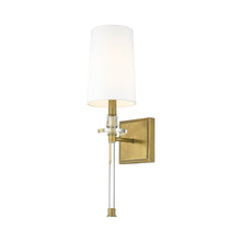 Load image into Gallery viewer, Sophia Wall Light in Rubbed Brass/White.
