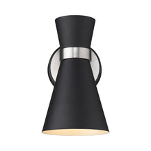 Load image into Gallery viewer, Soriano Wall Light in Matte Black/Brushed Nickel (1-Light).
