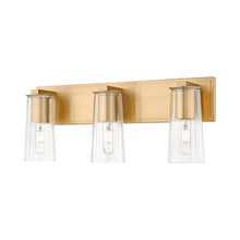 Load image into Gallery viewer, Titus Bath Vanity Light in Modern Gold (3-Light).
