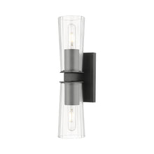 Load image into Gallery viewer, Titus Bath Wall Light in Matte Black (2-Light).
