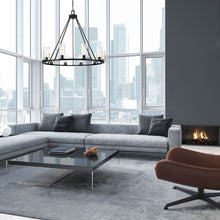 Load image into Gallery viewer, Titus Chandelier in living room.
