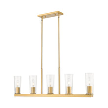 Load image into Gallery viewer, Titus Linear Chandelier in Modern Gold (5-Light).
