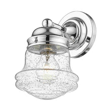 Load image into Gallery viewer, Vaughn Bath Wall Light in Chrome/Clear Seedy.
