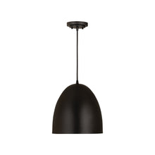 Load image into Gallery viewer, Z-Studio Dome Pendant Light in Satin Black (12-Inch).

