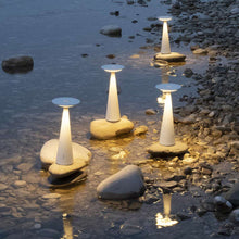 Load image into Gallery viewer, Dama LED Table Lamp in Outside Area.
