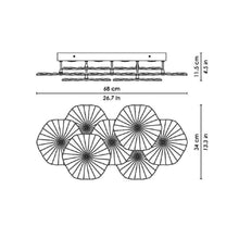 Load image into Gallery viewer, Mariposa LED Ceiling/Wall Light - line drawing.
