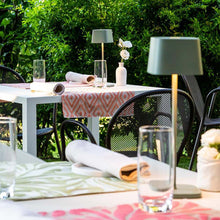 Load image into Gallery viewer, Ofelia LED Table Lamp in Outside Area.
