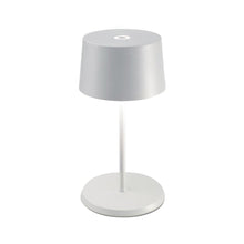 Load image into Gallery viewer, Olivia Mini LED Table Lamp in White.
