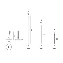 Load image into Gallery viewer, Pencil Light LED Floor Lamp - line drawing.

