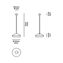 Load image into Gallery viewer, Pina Pro LED Table Lamp - line drawing.
