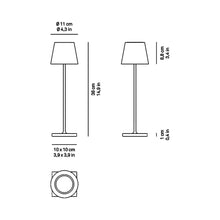 Load image into Gallery viewer, Poldina Pro LED Table Lamp - line drawing.
