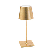 Load image into Gallery viewer, Poldina Pro Mini LED Table Lamp in Gold Leaf.
