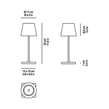 Load image into Gallery viewer, Poldina Pro Mini LED Table Lamp - line drawing.
