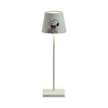 Load image into Gallery viewer, Poldina X Peanuts LED Table Lamp in Heart.
