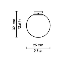 Load image into Gallery viewer, Sferis Semi Flush Mount Ceiling Light - line drawing.
