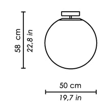Load image into Gallery viewer, Sferis Semi Flush Mount Ceiling Light - line drawing.
