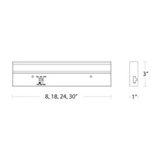 Load image into Gallery viewer, 120V 3-CCT Barlight Undercabinet Light - line drawing.
