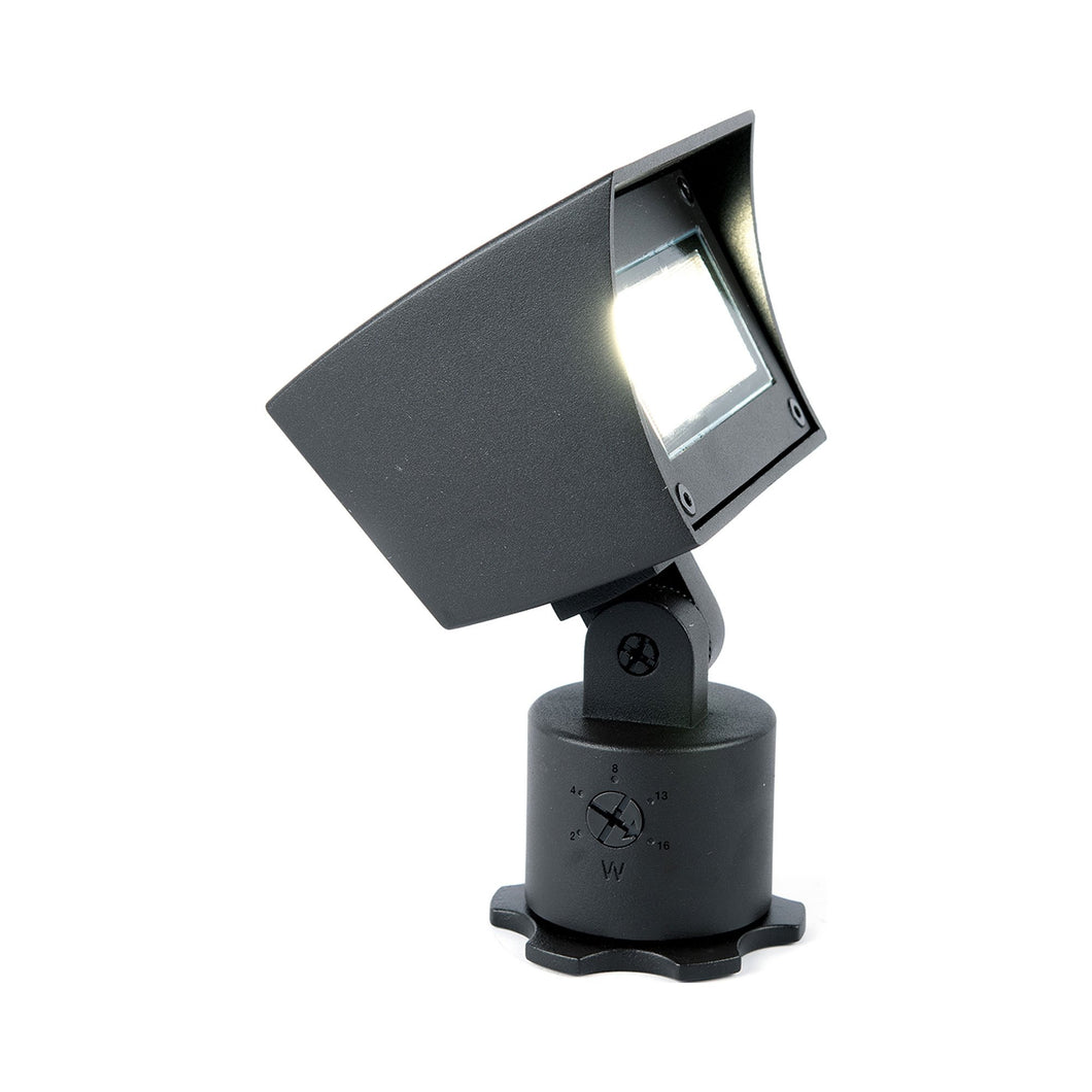 120V Landscape Wall Wash LED Accent Light in Black on Aluminum.