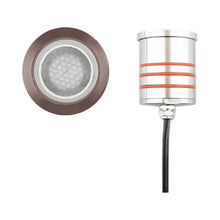 Load image into Gallery viewer, 2 Inch Round LED Inground Light in Bronzed Stainless Steel (Honeycomb Lens).
