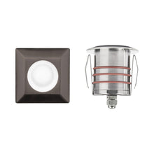 Load image into Gallery viewer, 2 Inch Square LED Inground Light in Bronzed Stainless Steel (Clear Lens).
