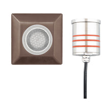 Load image into Gallery viewer, 2 Inch Square LED Inground Light in Bronzed Stainless Steel (Honeycomb Lens).
