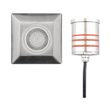 Load image into Gallery viewer, 2 Inch Square LED Inground Light in Stainless Steel (Honeycomb Lens).
