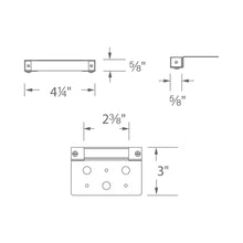 Load image into Gallery viewer, 3 Inch Quick Connect Linear LED Hardscape Landscape Light - line drawing.
