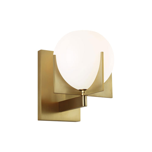 Abbott Bath Wall Light in White and Brass.