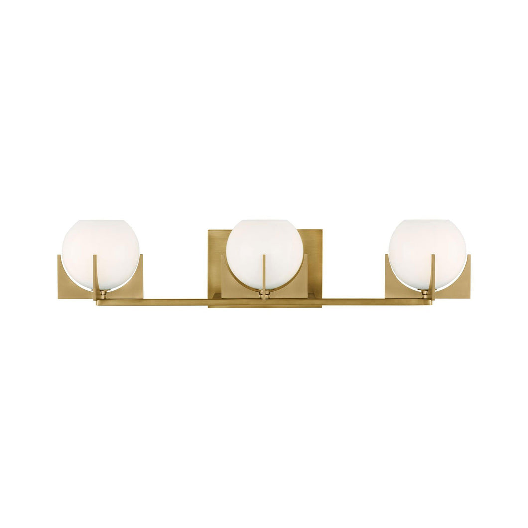 Abbott LED Bath Vanity Light in Burnished Brass.