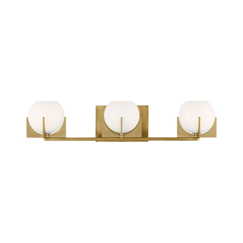 Abbott LED Bath Vanity Light in White and Brass.