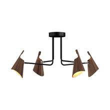 Load image into Gallery viewer, Balance Semi Flush Mount Ceiling Light in American Walnut (4-Light).
