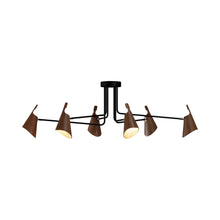Load image into Gallery viewer, Balance Semi Flush Mount Ceiling Light in Imbuia (6-Light).
