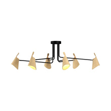 Load image into Gallery viewer, Balance Semi Flush Mount Ceiling Light in Maple (6-Light).
