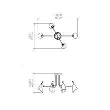 Load image into Gallery viewer, Balance Semi Flush Mount Ceiling Light - line drawing.
