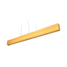 Load image into Gallery viewer, Clean LED Linear Pendant Light in Teak.
