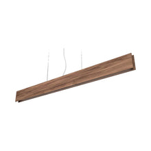 Load image into Gallery viewer, Clean LED Linear Pendant Light in American Walnut.
