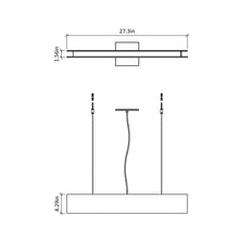Load image into Gallery viewer, Clean LED Linear Pendant Light - line drawing.

