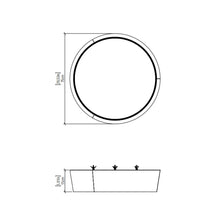 Load image into Gallery viewer, Conical LED Flared Flush Mount Ceiling Light - line drawing.
