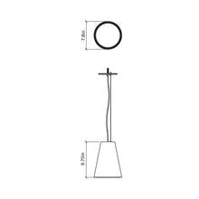 Load image into Gallery viewer, Conical Narrow Pendant Light - line drawing.
