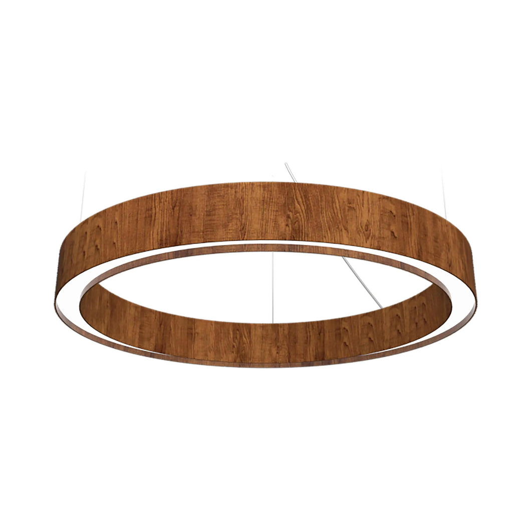 Cylindrical LED Pendant Light in Imbuia.