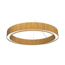 Load image into Gallery viewer, Cylindrical LED Pendant Light in Louro Freijo.
