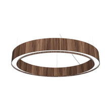 Load image into Gallery viewer, Cylindrical LED Pendant Light in American Walnut.
