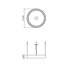 Load image into Gallery viewer, Cylindrical LED Pendant Light - line drawing.
