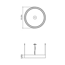 Load image into Gallery viewer, Cylindrical LED Pendant Light - line drawing.
