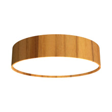 Load image into Gallery viewer, Cylindrical LED Flush Mount Ceiling Light in Teak.
