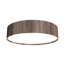 Load image into Gallery viewer, Cylindrical LED Flush Mount Ceiling Light in American Walnut.
