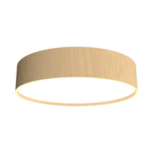 Load image into Gallery viewer, Cylindrical LED Flush Mount Ceiling Light in Maple.
