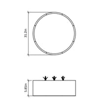 Load image into Gallery viewer, Cylindrical LED Flush Mount Ceiling Light - line drawing.
