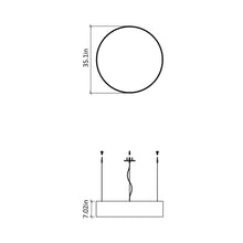 Load image into Gallery viewer, Cylindrical Small LED Pendant Light - line drawing.

